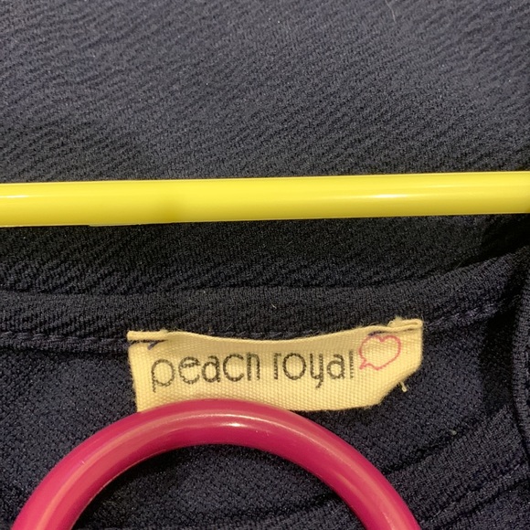 Peach Royal Spaghetti Strap Dress w/ Decorative Hem, Size M - Picture 6 of 7